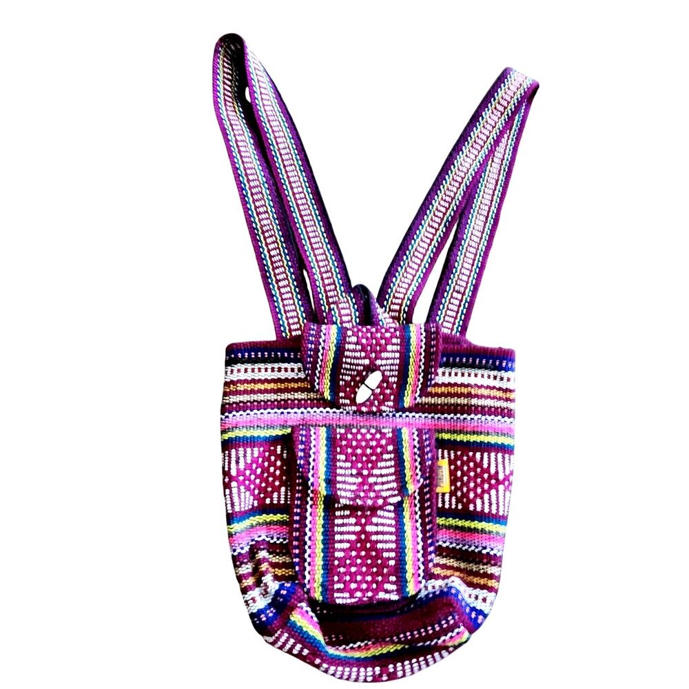 Artesanias Pinzon woven Mexican blanket style backpack